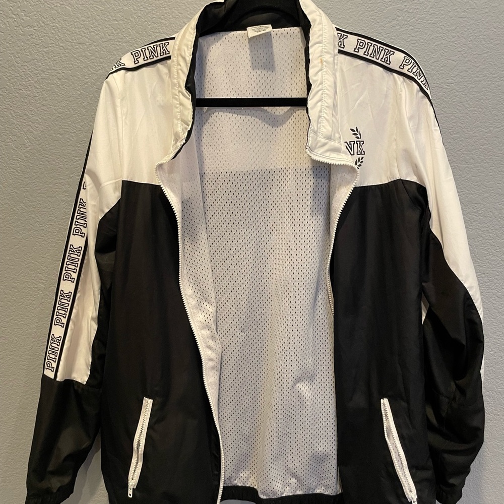 Black and white, VS Pink windbreaker